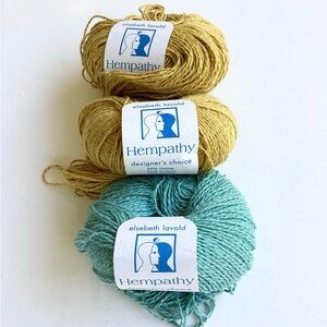 Yarn Elsebeth Lavold Hempathy Cotton Hemp Gold Teal Green Supplies